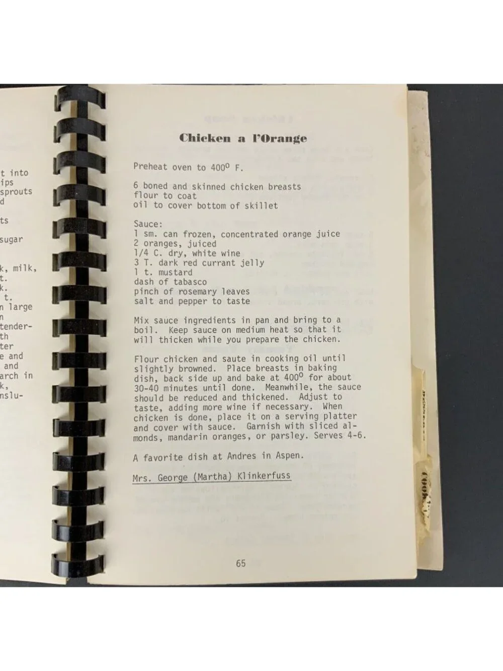1979 Symphony Of Cooking Cookbook By Springfield Symphony Womens Division